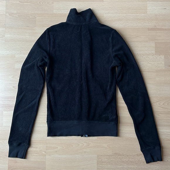 Juicy Couture Cotton Velour Mockneck Track Jacket - Black - Picture 2 of 5